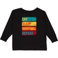 thumbnail image 3 of Inktastic Eat Sleep Basketball Repeat Boys or Girls Long Sleeve Toddler T-Shirt, 3 of 5