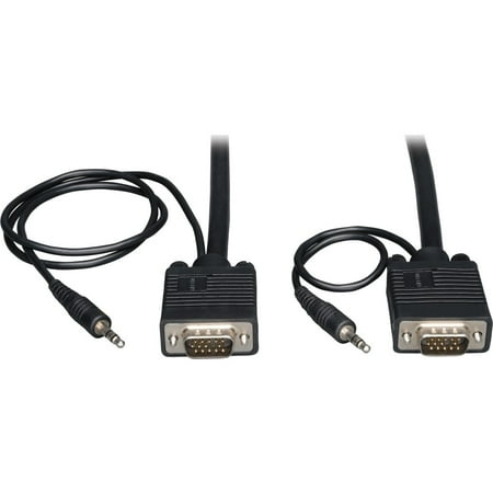 UPC: 0037332185952 | VGA Coax Monitor Cable with Audio  High Resolution cable with RGB Coax (HD15 and 3.5mm M/M) 35-ft.