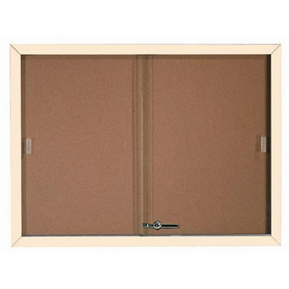 Aarco Products SBC3648IV Enclosed Bulletin Board Cork with Aluminum Frame - Ivory