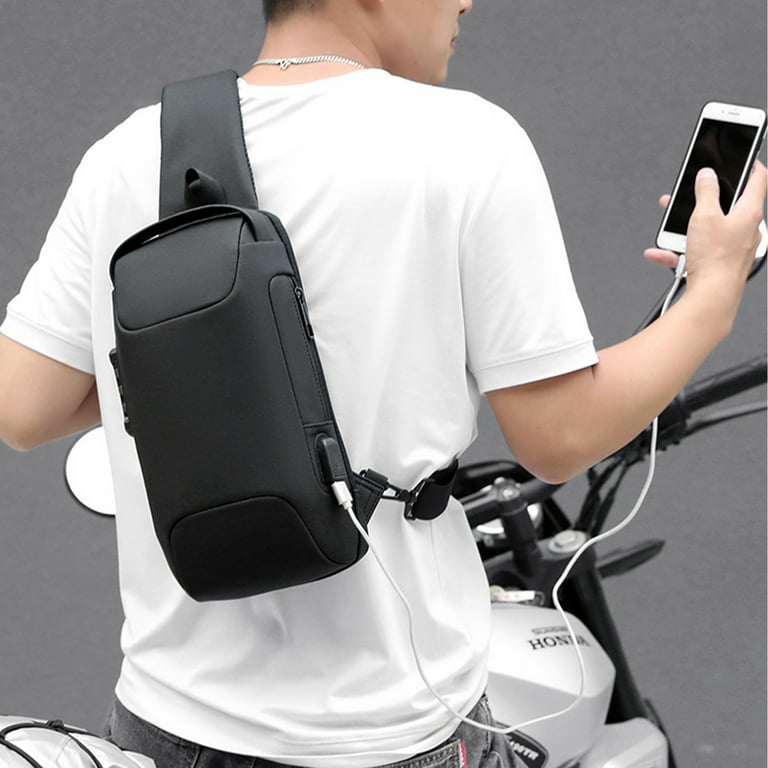 SYCNB Anti Theft Sling Crossbody Backpack Shoulder Bag for Men, Lightweight  One Strap Motorcycle Backpack Sling Bag Backpack for Hiking Walking Biking