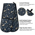 thumbnail image 4 of Dailycode Double Sided Oven Mitt with Loop Heat Resistant Kitchen Long Potholders 7" x 35" Crescent Moon Star Cloud, 4 of 6
