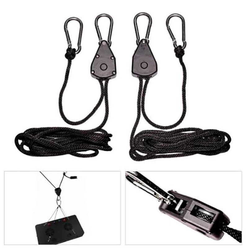 Hydroponics 1/8" Heavy Duty Rope Ratchet Hanger kit LED Grow&Aquarium Light 6pcs 