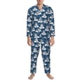 thumbnail image 3 of Sikiie Snow Penguin Mens Pajama Set, Soft Warm Long Sleeve Sleepwear, Cozy Button-Down Pjs for Men-Medium, 3 of 7
