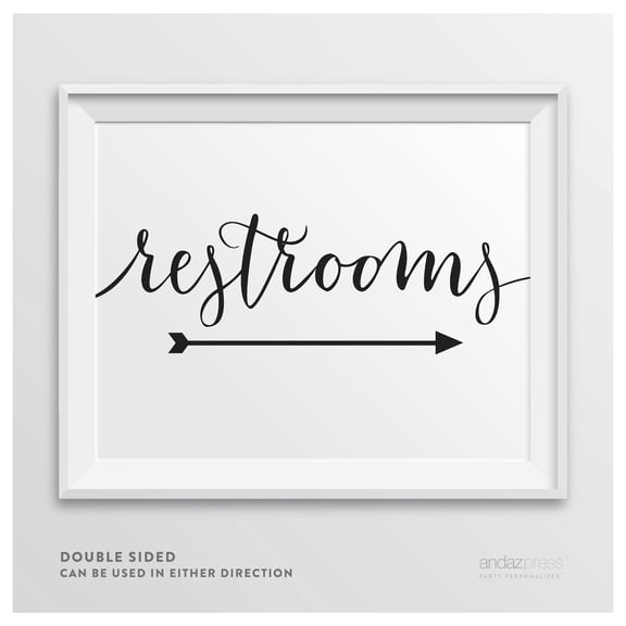 Restroom Formal Black & White Wedding Party Signs
