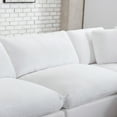 thumbnail image 4 of Roundhill Furniture Rivas Contemporary Feather Fill Oversized Armless Chair, White, 4 of 5