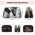 thumbnail image 5 of Gaeub Elegant Swans Black Background Printed Travel Cosmetic Bag,Makeup Bag, Large Capacity Toiletry Bag for Women, Portable Pouch Make Up Organizer with Zipper and Divider, 5 of 8