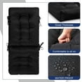 thumbnail image 6 of 2 Set High Back Rocking Chair Cushions Large Anti Slip Chair Pads 43"x19"x3" Indoor Outdoor with Ties Waterproof Fade Resistant Lounger Chair Cushions for Rocker(Black), 6 of 7