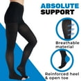 thumbnail image 6 of Opaque Compression Pantyhose for Women Circulation 20-30mmHg - Black, Large, 6 of 9