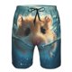 thumbnail image 3 of Balery Cute Swimming Guinea Pig Traje de Baño Estilo Hawaiano para Hombre, Shorts de Secado Rápido con Bolsillos-Small, 3 of 6