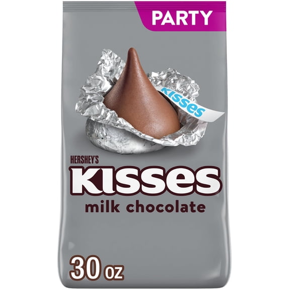 HERSHEY'S KISSES Milk Chocolate Candy Party Pack, 30 oz