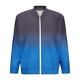 thumbnail image 4 of YLSDY Men's Ombre Bomber Jacket Long Sleeve Zipper Up Outwear Gradient Fashion Streetwear Coat Daily Wear Spring Blue S, 4 of 5