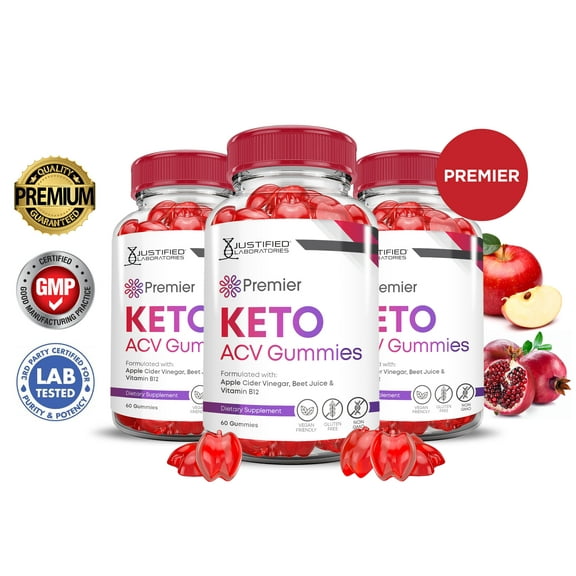 (3 Pack) Premier Keto ACV Gummies 1000MG Dietary Supplement 180 Gummys