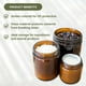 thumbnail image 3 of Tarro de vidrio empaquetado en color ámbar natural de 120 ml, 12 paquetes con tapa negra, 3 of 6