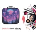 thumbnail image 6 of FORMRS Travel Makeup Bag Large Capacity Train Case Cosmetic Organizer with Adjustable Dividers, Neon Jellyfish, 6 of 8