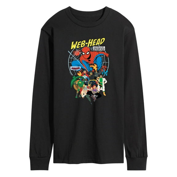 Marvel Your Friendly Neighborhood Spider-Man - Web Head - Adult Long Sleeve Graphic T-Shirt