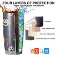 thumbnail image 7 of 20oz Tumblers Dark Blue Pumpkin Ghost Halloween Pattern Stainless Steel Vacuum Insulated Double Wall Travel Tumbler Cups Mug with Lid and Straw,Cleaning Brush for Cold & Hot Drinks, 7 of 7