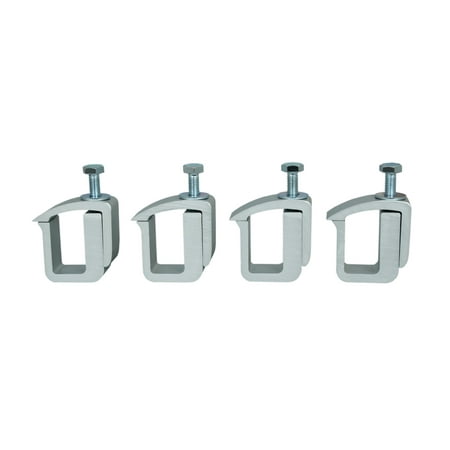 AA-Racks P-AC-02 Clamp for Truck Cap, Camper Shell, Topper for a Short Bed Pickup Truck (Set of 4),Silver