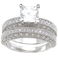 thumbnail image 6 of His Hers Wedding Ring Set Silver Titanium Bridal CZ Bands Him Her (6/13), 6 of 7