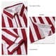 thumbnail image 5 of Camisa a rayas para hombre, manga larga, cuello vuelto, blusa holgada con botones para uso diario y trabajo, 5 of 5