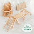 thumbnail image 2 of Goodevas Montessori 5-in-1 Wooden Indoor Climbing Frame with Triangle, Arch, Ramp, Net, Cushion, Ages 1-5, 2 of 10