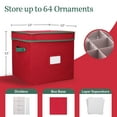 thumbnail image 3 of Elf Stor Premium Red Christmas Ornament Storage Chest Holds 64 Balls w/ Dividers, 3 of 8