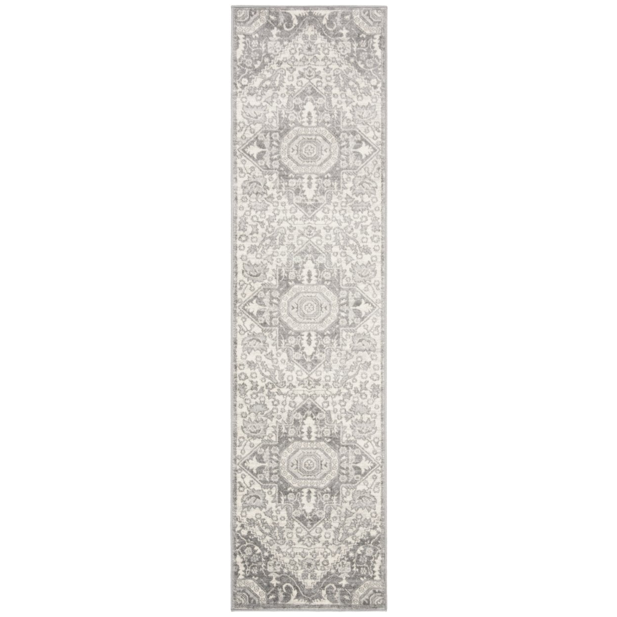 SAFAVIEH Brentwood Felix Floral Area Rug, 6'7" x 6'7" Round, Grey/Cream