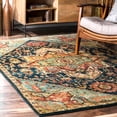 thumbnail image 1 of nuLOOM Tabetha Tapis de Médaillon Tribal, 6' 7" x 9', Vert, 1 of 4
