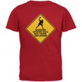thumbnail image 1 of Warning Spiking Ball May Cause Deflation Red Adult T-Shirt, 1 of 1