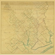 Nueces County Texas - Blucher 1859 - 23.00 x 23.05 - Glossy Satin Paper