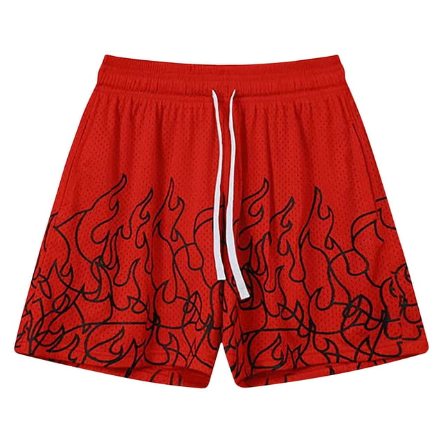 Pantalones Cortos Atléticos para Hombres Impresión de Verano Playa Fitness Run Casual Sports Mesh Pantalones Cortos de Transpirabilidad