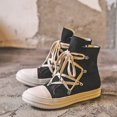 thumbnail image 1 of Zapatillas de deporte planas para mujer, zapatos Unisex de PU y lona con cordones, punta redonda, cómodas, de talla grande 35-44, con plataforma, a estrenar, clásicas, 1 of 5
