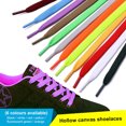 thumbnail image 1 of 1 Paire Lacets Plats Espadrilles Lacets Chaussures de Sport en Toile Réutilisables Lacets de Bottes Unisexes Cordon de Chaussures Femmes Hommes Orange 0.5m, 1 of 7
