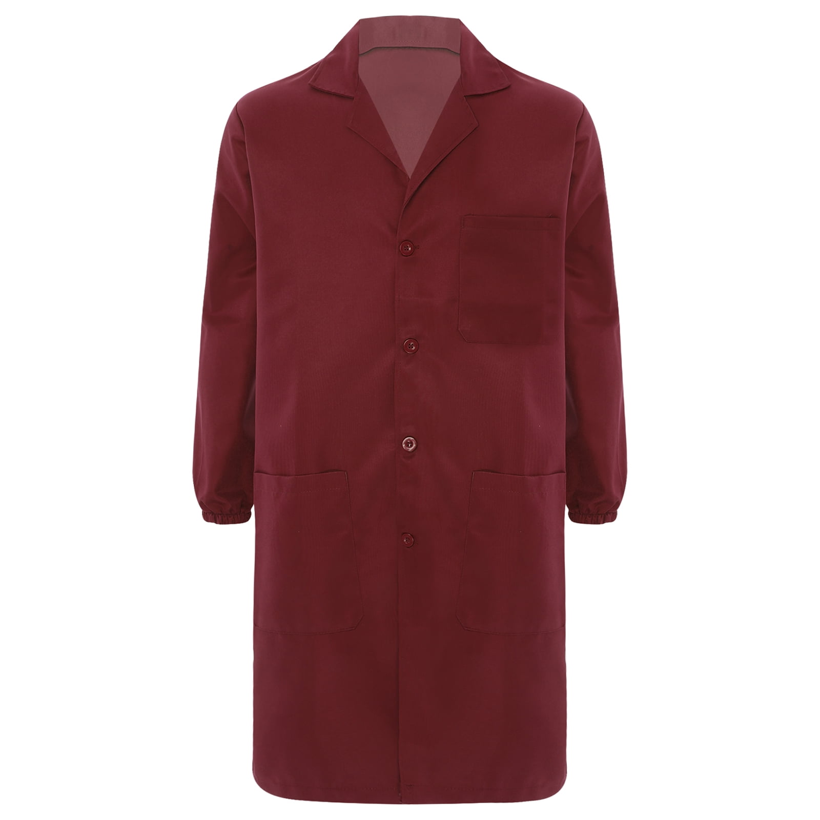 Choomomo Work Coat Long Sleeve Front Button Lab Coat Jackets