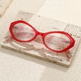 thumbnail image 5 of Women Small Egg Designer Reading Glasses 4.00 Red Spring Hinges Blue Light Blocking Readers +4.0, 5 of 6