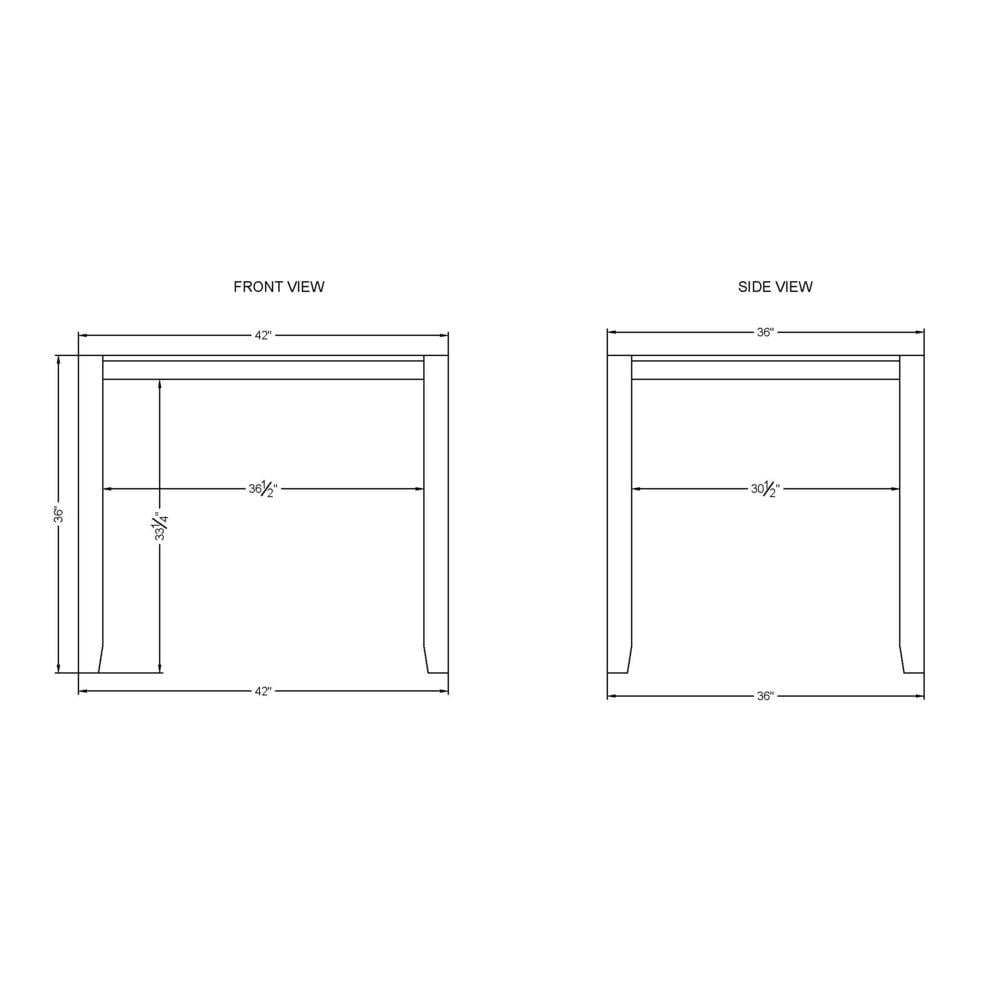 Alaterre Furniture Newport 6-Piece Dining Set with 36 in. H Wood Counter-Height Dining Table, Four 26 in. H Stools and Side Buffet Table