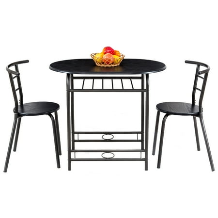 2 Piece Set Cabinet - Gymax 3 Piece Dining Set Home Kitchen Furniture Table and 2 Chairs Black