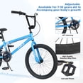 thumbnail image 3 of imerelez 20 Inch Freestyle MTB for Kids Ages 7-10, Single Speed with Rear Caliper Brake, Steel Frame & 20x2.125 Tires, 85% Pre-Assembled in Blue, 3 of 7