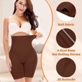thumbnail image 3 of Pantalones cortos Shapewear Werena Tummy Control de cintura alta, color marrón, 3 of 6