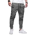 thumbnail image 1 of Sunloudy - Pantalones largos informales elásticos básicos para hombre, pantalones ajustados con cordón de cintura media, ropa de calle con bolsillos Sunloudy  moda, 1 of 4
