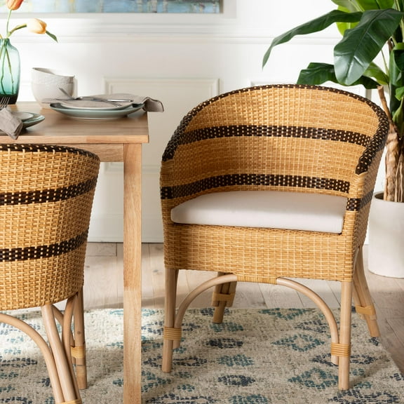 bali & pari Elma Boho Dining Chair, Natural Brown