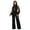 Black, variant on Round neck, sequin, wide-leg jumpsuit