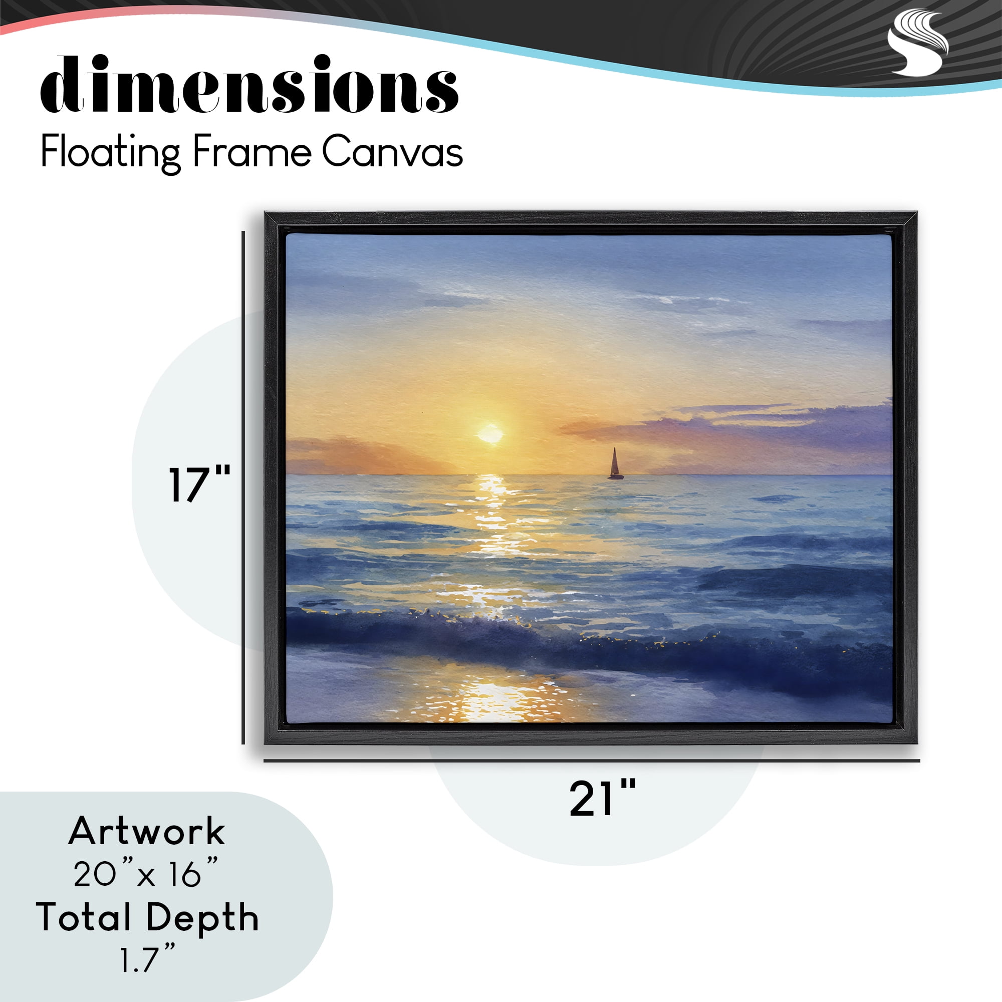 Stupell Industries Sails To The Sun At Sea Black Framed Floater Canvas Wall Art, design by Franklyn Gregory