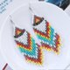 thumbnail image 3 of Pendientes colgantes Yashi con borlas y cuentas largas bohemio naranja 11 cm x 2,3 cm, 3 of 5