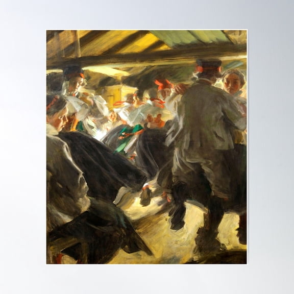 Dance In Gopsmor(Dans I Gopsmor)-Anders Zorn Poster Wall Art, Modern Wall Decor For Living Room Bedroom, 8x12 UNFRAMED