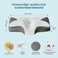 thumbnail image 4 of EDX Cervical Pillow for Pain Relief, Ergonomic Side Sleeper Pillow for Orthopedic Contour Support for Bed Sleeping, Memory Foam Orthopedic Pillow for Back Stomach Sleepers,Dark Gray, 4 of 7