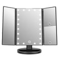 thumbnail image 1 of Lighted Makeup Mirror With 22 Led Lights, Trifold Vanity Mirror With 3x/2x/10x Magnification(black)，SEBNEEI, 1 of 5