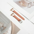thumbnail image 2 of ELEHOLD Luxury Elegant Slim Leather Bling Women Strap Replacement Band Compatible for Apple iWatch Series SE/9/8/7/6/5/4/3/2/1 Ultra 1/2 42/44/45/49mm,Orange, 2 of 7