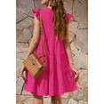 thumbnail image 5 of Summer Dresses for Women Ruffle Sleeve Mini Babydoll Dress Beach Casual Loose Flowy Dresses Sundress, 5 of 6