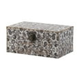 thumbnail image 2 of Benjara Leo Set of 3 Storage Boxes, Vegan Leather Lining, Ornate Printed Designs, 2 of 3