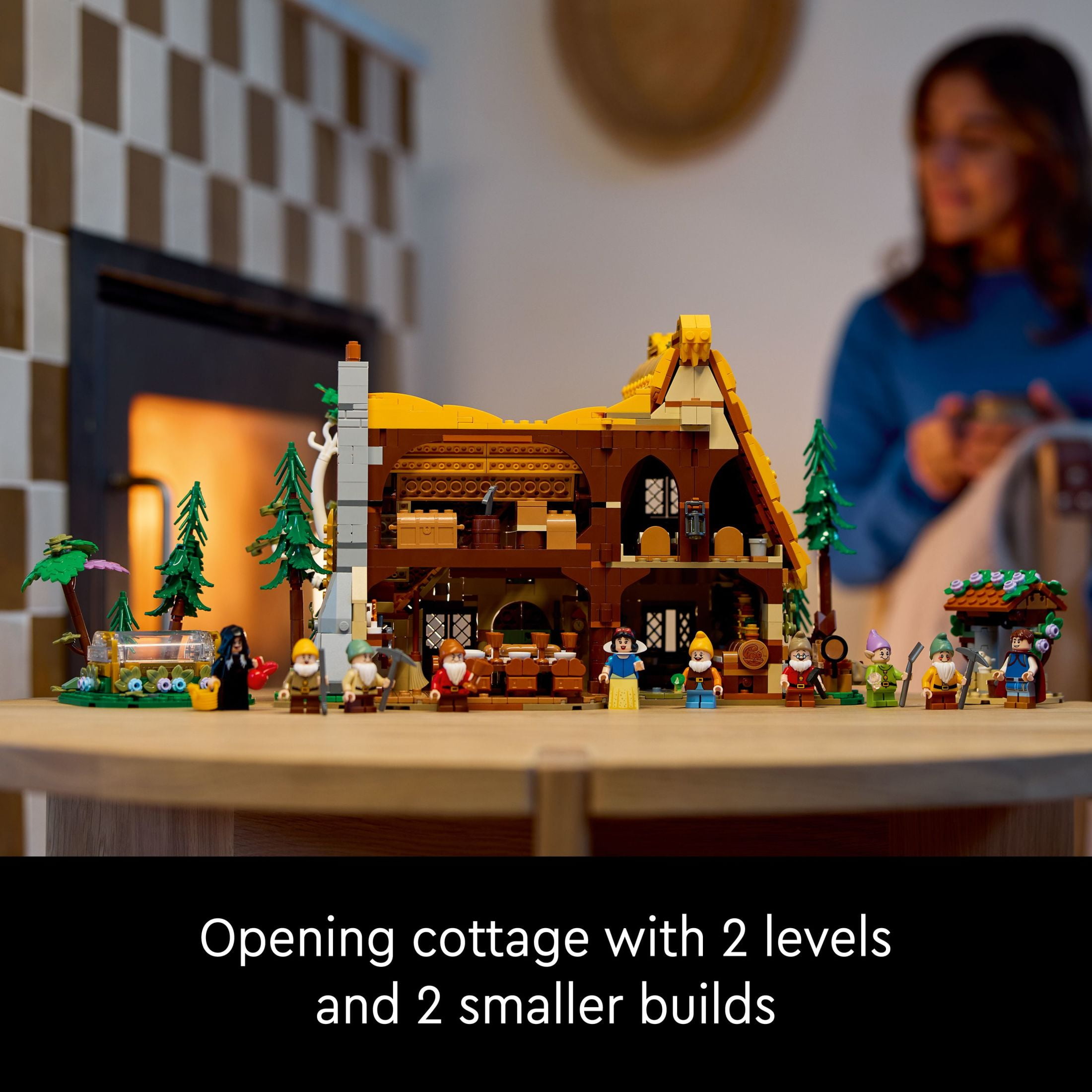 LEGO Disney Snow White and the Seven Dwarfs’ Cottage Building Kit, Build and Display Disney Princess Set with 10 Minifigures Including Snow White, Gift Idea for Fans of the Classic Movie, 43242